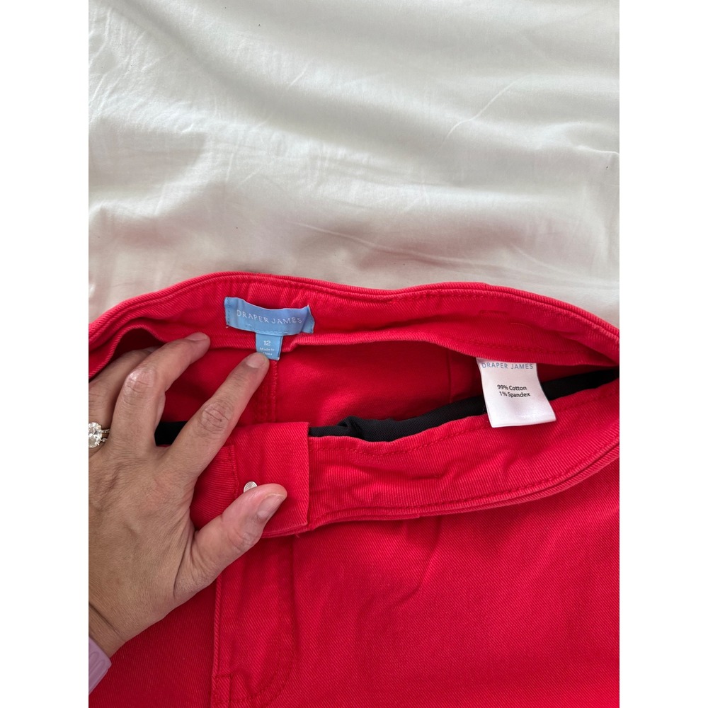 Draper James 12 Red Wide Leg Jeans High Rise Statement Denim Preppy - Picture 4 of 8
